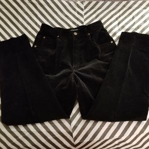 Liz black high waist velour trousers